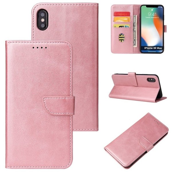 iPhone X/XS - Solid 4-FACK Läderfodral Roséguld Apple iPhone X/XS