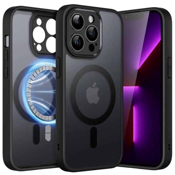 iPhone 16 Pro - Skal MagSafe Kameraskydd Frostad Matt Svart Black