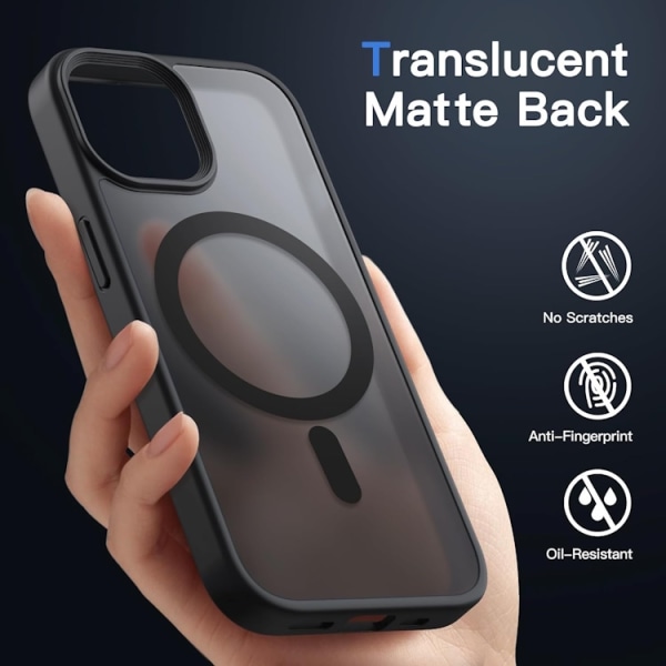 iPhone 14 Pro Max - Skal MagSafe MagMat Frostad Matt Svart Black