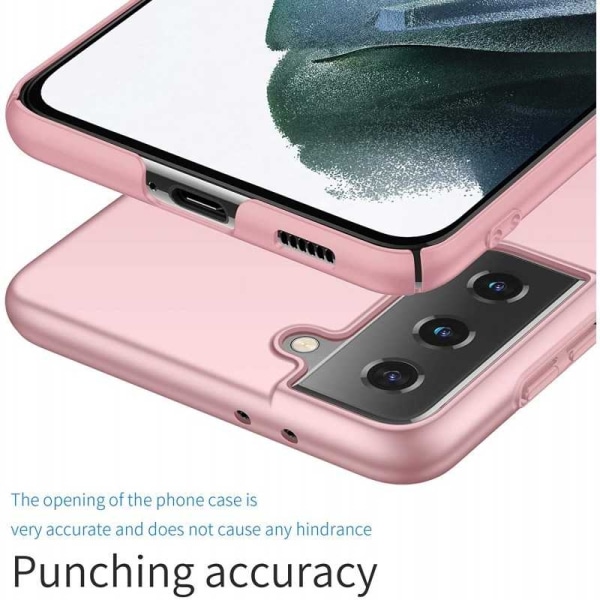 Samsung S21 - Ultratunt Stöttåligt Skal Gummibelagt Roséguld PinkGold