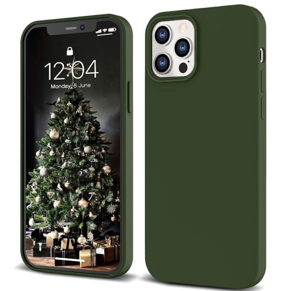 iPhone 12/12 Pro - Gummibelagt Stöttåligt Silikon Skal Grön Green