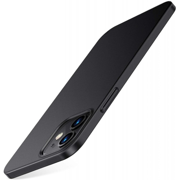 iPhone 12/12 Pro - Ultratunt Stöttåligt Skal Gummibelagt Nordic® Black