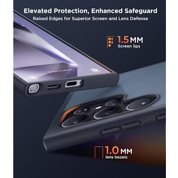 Samsung S25 Ultra - Skal MagSafe Stötdämpande Frostad Matt Svart Black