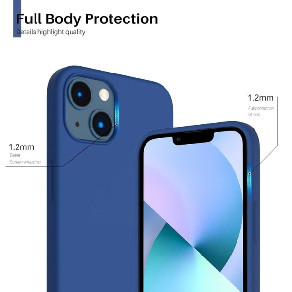 iPhone 14 - Gummibelagt Silikon Skal Skin Pro® Navy Blå Blue