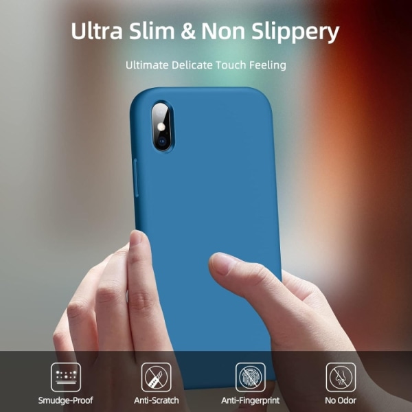 iPhone X/XS- Gummibelagt Stöttåligt Silikon Skal Blå Blue