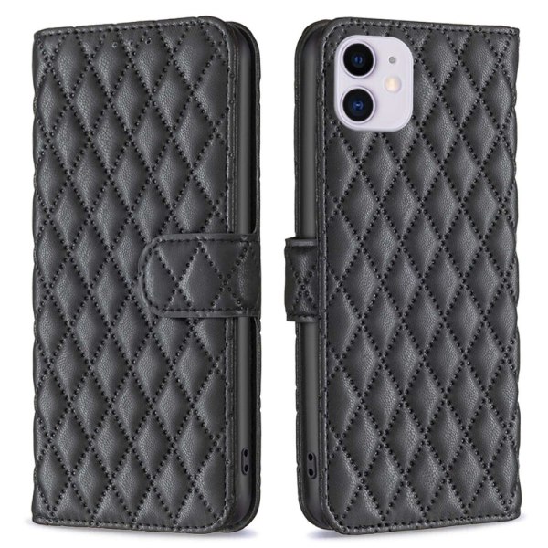 iPhone 11 - Praktiskt Läder Fodral 4-FACK Quilted Svart