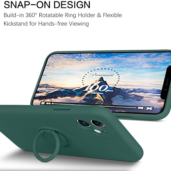 iPhone 11 - Välj Färg Silikonskal Stötdämpande med Ringhållare Transparent Transparent