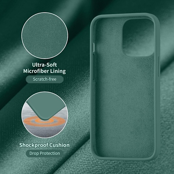 iPhone 12 - Gummibelagt Stöttåligt Silikon Skal Grön Green