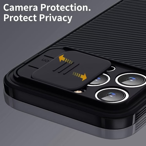 iPhone 14 Pro Max - Stöttåligt Camshield Skal Kameraskydd Svart