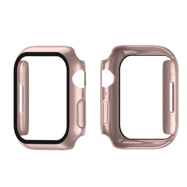 Heltäckande Skal Härdat Glas Apple Watch 38/40/42/44 mm Roséguld PinkGold 44mm