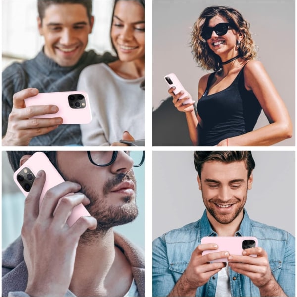 iPhone 14 Pro - Gummibelagt Silikon Skal Skin Pro® Rosa