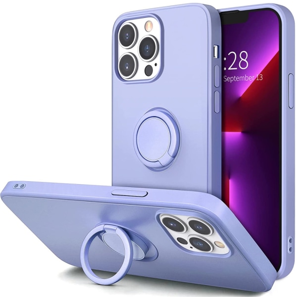 iPhone 12/12 Pro - Silikonskal med Magnetisk Ringhållare Välj Fä Blue Blå