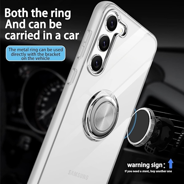 Samsung S22 - Stötdämpande Transparent Silikonskal Ringhållare Solid®