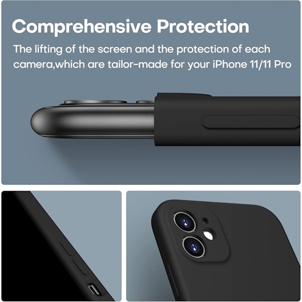 iPhone 11 - Gummibelagt Silikon Skal Kameraskydd Svart Red
