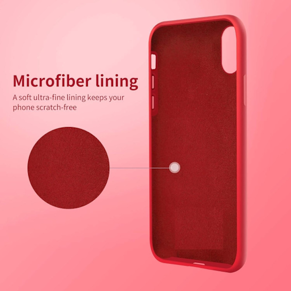 iPhone X/XS - Gummibelagt Stöttåligt Silikon Skal Röd Red iPhone X/XS
