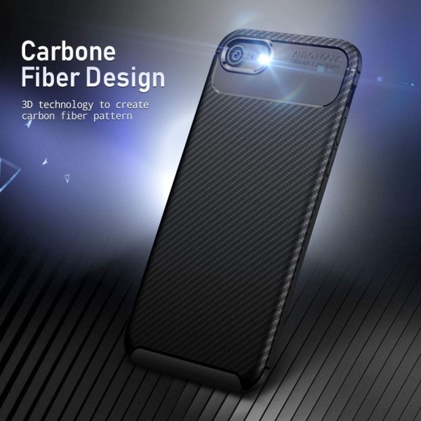 iPhone 7/8/SE - Stötdämpande silikon Skal Karbon® Svart