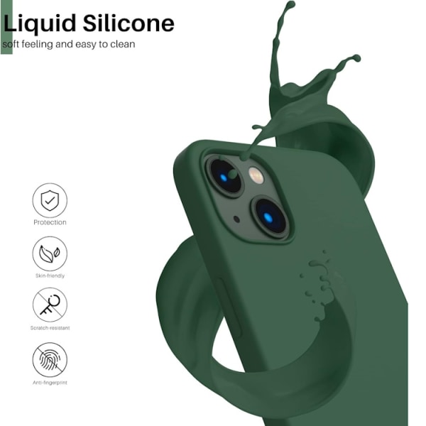iPhone 13 - Gummibelagt Stöttåligt Silikon Skal Grön Green