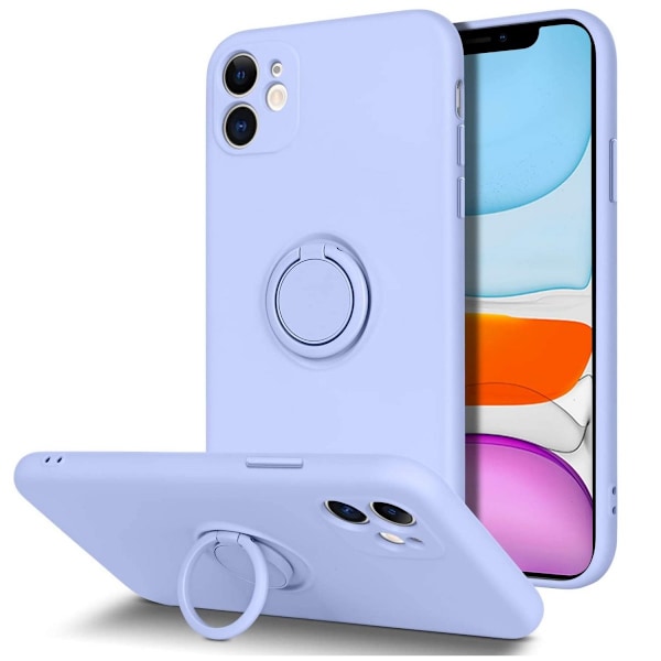 iPhone 11 - Silikonskal med Magnetisk Ring Välj Färg Transparent Transparent