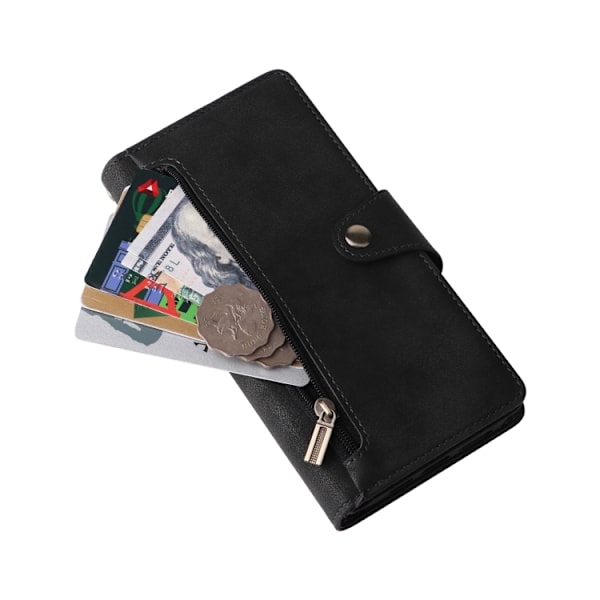 iPhone 14 Pro Max - Multifunktionellt Solid® Läder Fodral Svart Black iPhone 14 Pro Max