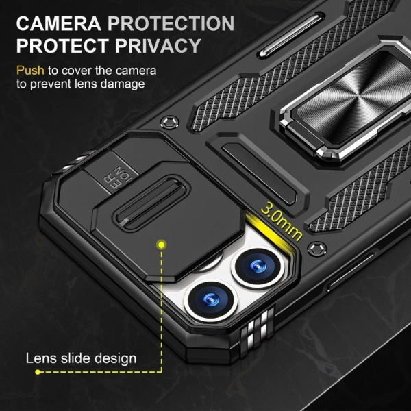 iPhone 14 Pro Max - Skal CamShield / Kameraskydd Ringhållare Sva