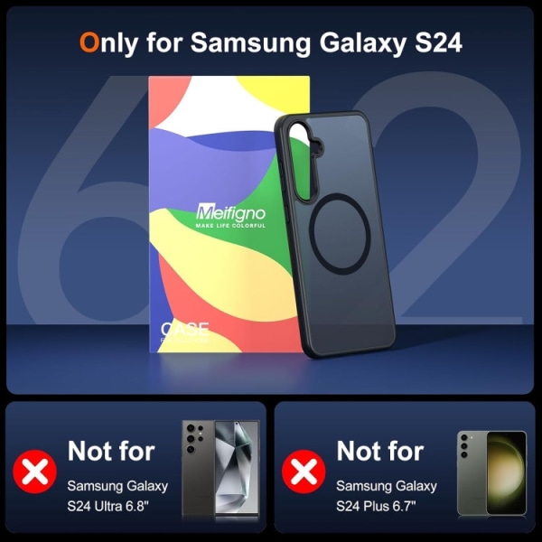 Samsung S24 - Stötdämpande Skal MagSafe-Kompatibelt Matt Svart