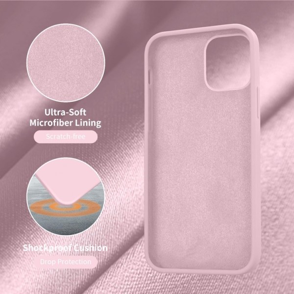 iPhone 12/12 Pro - Gummibelagt Stöttåligt Silikon Skal Rosa Pink
