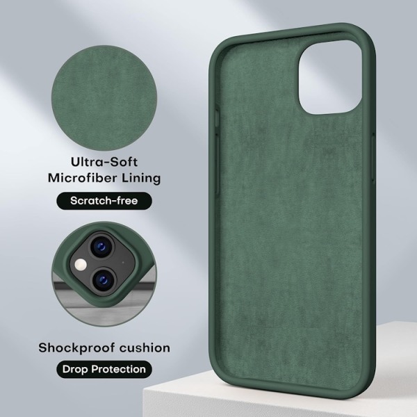 iPhone 13 - Gummibelagt Stöttåligt Silikon Skal Grön Green