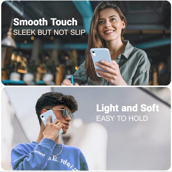 iPhone XR - Gummibelagt Silikon Skal Skin Pro® Ljus Blå LightBlue