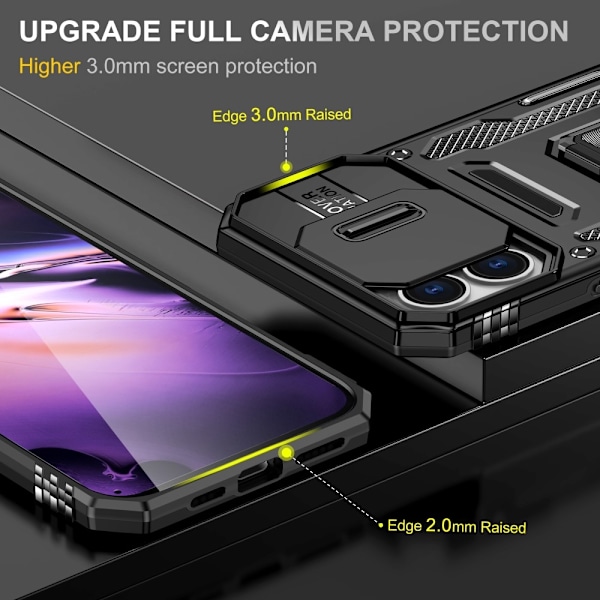 iPhone 16 - Skal CamShield / Kameraskydd Kickstand Svart Black