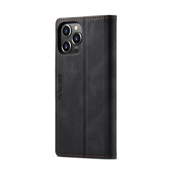 iPhone 14 Pro Max - Premium RFID Skyddat Läder Fodral Svart Black iPhone 14 Pro Max