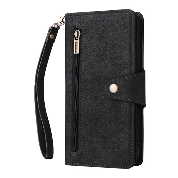 iPhone 14 Pro Max - Multifunktionellt Solid® Läder Fodral Svart Black iPhone 14 Pro Max