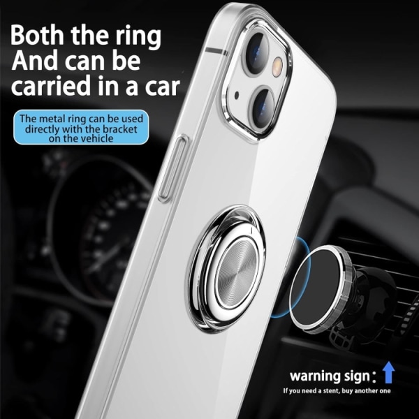 iPhone 13 - Stötdämpande Skal med Kickstand Ringhållare Transpar