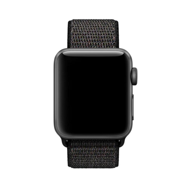 Nylon Armband Apple Watch 38/40/41 Sportloop Kardborreband Svart Black
