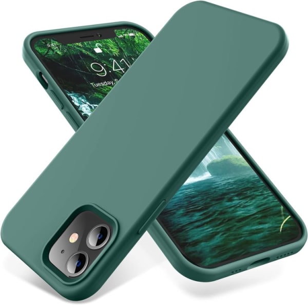 Phone 11 - Gummibelagt Stöttåligt Silikon Skal Grön Green