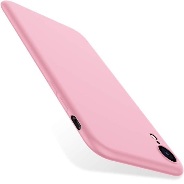 iPhone XR - Gummibelagd Skal Kameraskydd Liquid Rosa Pink