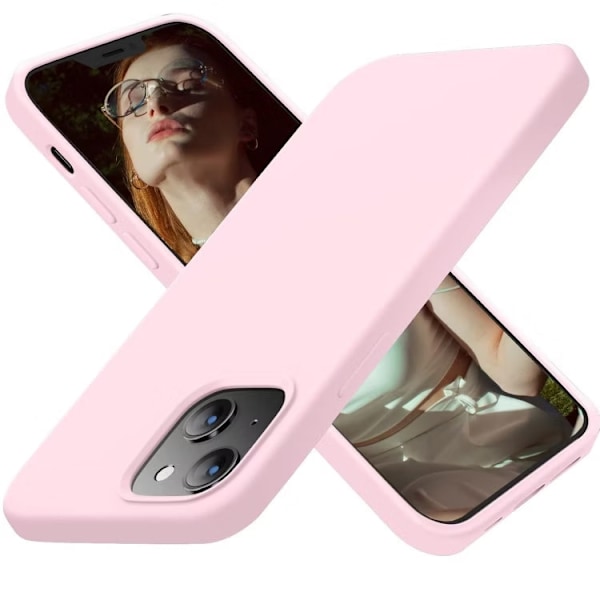 iPhone 13 - Gummibelagt Stöttåligt Silikon Skal Rosa Pink