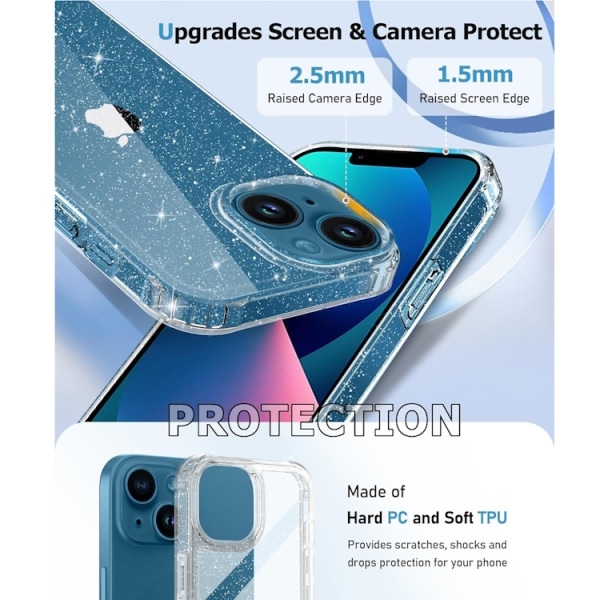 iPhone 13 - Glitter Transparent Silikonskal Solid®
