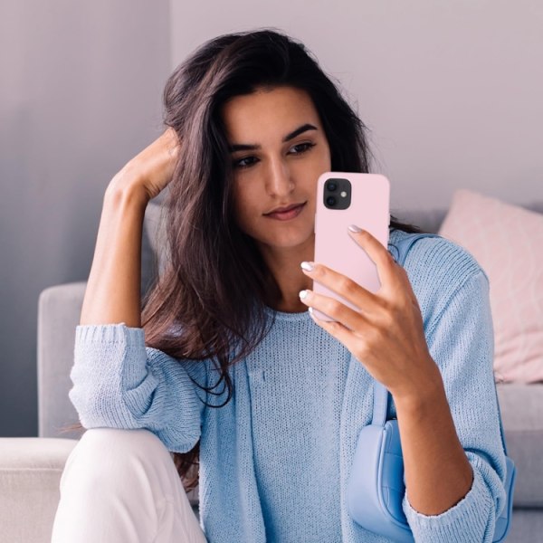 iPhone 11 - Gummibelagt Stöttåligt Silikon Skal Rosa Pink