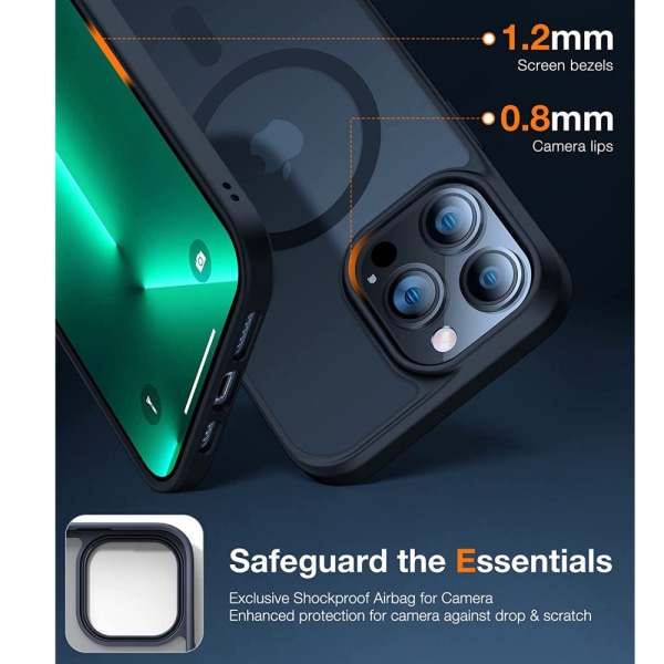 iPhone 12 Pro Max - Skal Magsafe Hybrid Silikon Matt Svart Black