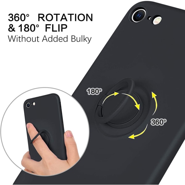 iPhone 7/8/SE - Silikonskal Magnetisk Ringhållare Välj Färg LightPurple Ljuslila