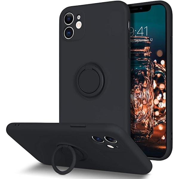 iPhone 11 - Välj Färg Silikonskal Stötdämpande med Ringhållare Green Grön
