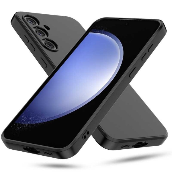 Samsung S24 - Gummibelagt Stöttåligt Silikon Skal Kameraskydd Sv Black