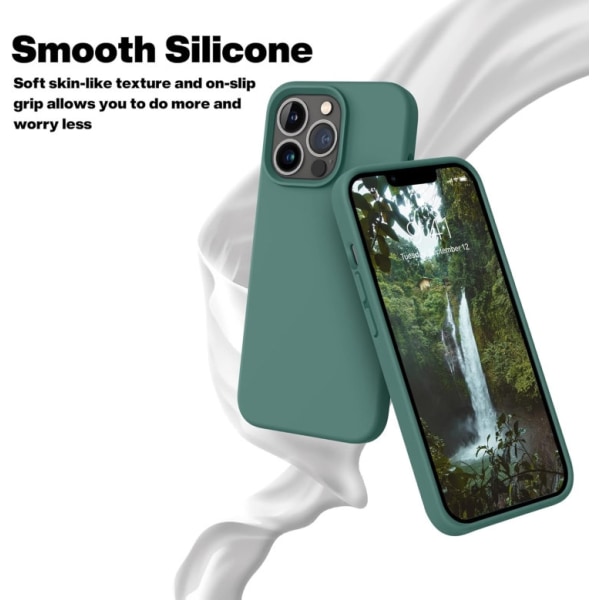 iPhone 12/12 Pro - Gummibelagt Stöttåligt Silikon Skal Army Grön Green