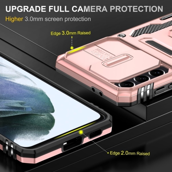 Samsung S23 - Skal CamShield / Kameraskydd Ringhållare Roséguld Pink