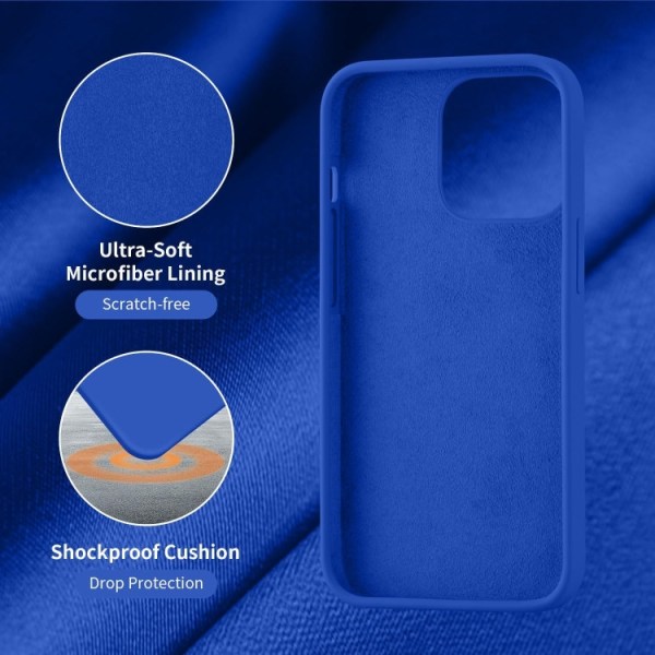 iPhone 14 - Gummibelagt Silikon Skal Skin Pro® Navy Blå Blue