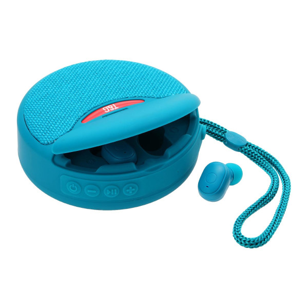 Trådlösa Bluetooth högtalare och hörlurar två-i-ett stereo handsfree hörlurar Ljusblå