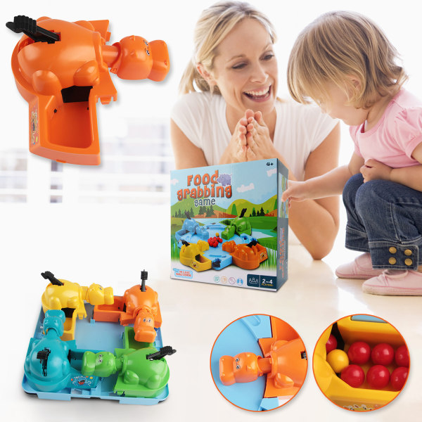 Flodhäst som sväljer pärlor Pedagogiska leksaker för barn Hungry Hippo Interactive Eye-hand Fast Game
