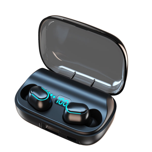 TWS In-ear Earbuds Digital Display Touch Control Trådlöst Bluetooth headset Svart