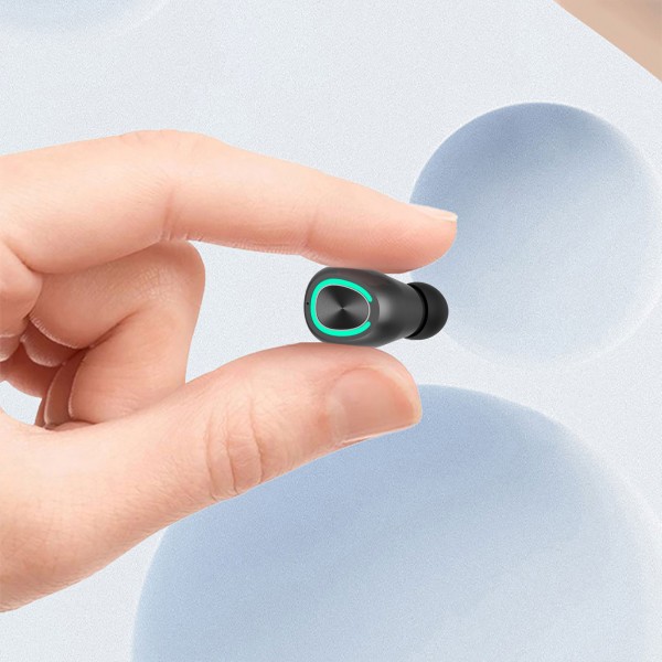 Mini trådlösa hörlurar Bluetooth Headset Universal Sports Single-Ear hörlurar Svart