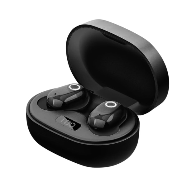 J15 Wireless 5.0 Bluetooth hörlurar Hi-Fi förlustfria ljudheadset LED-skärm Mini-hörlurar för smartphones Svart